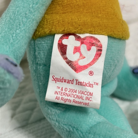 Collectible Ty Squidward Tentacles Beanie Baby Stuffed Animal 2004. - Picture 3 of 14